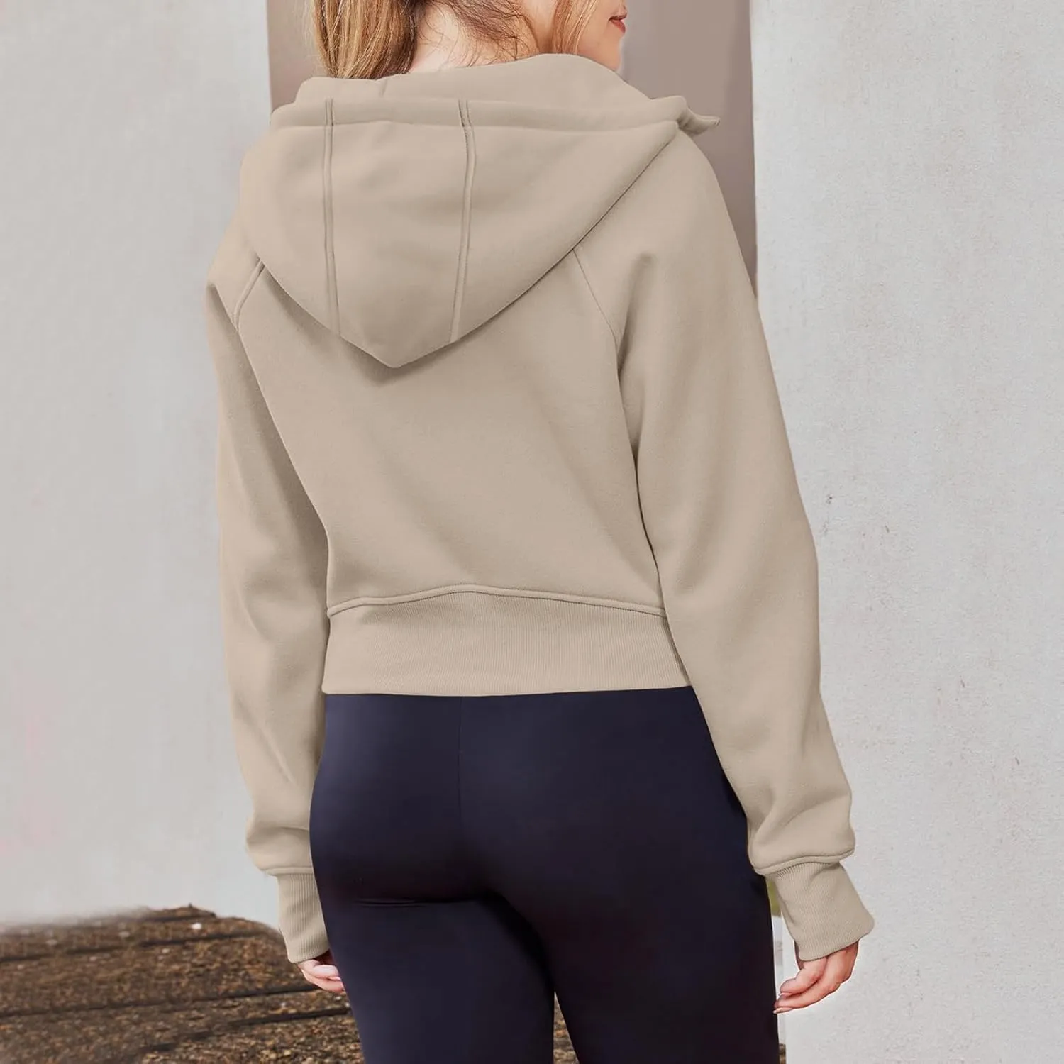 Womens Zip Up Hoodies Cropped Sweatshirts Fleece Jackets Fall Outfits Casual Hooded Y2k Tops Winter Clothes