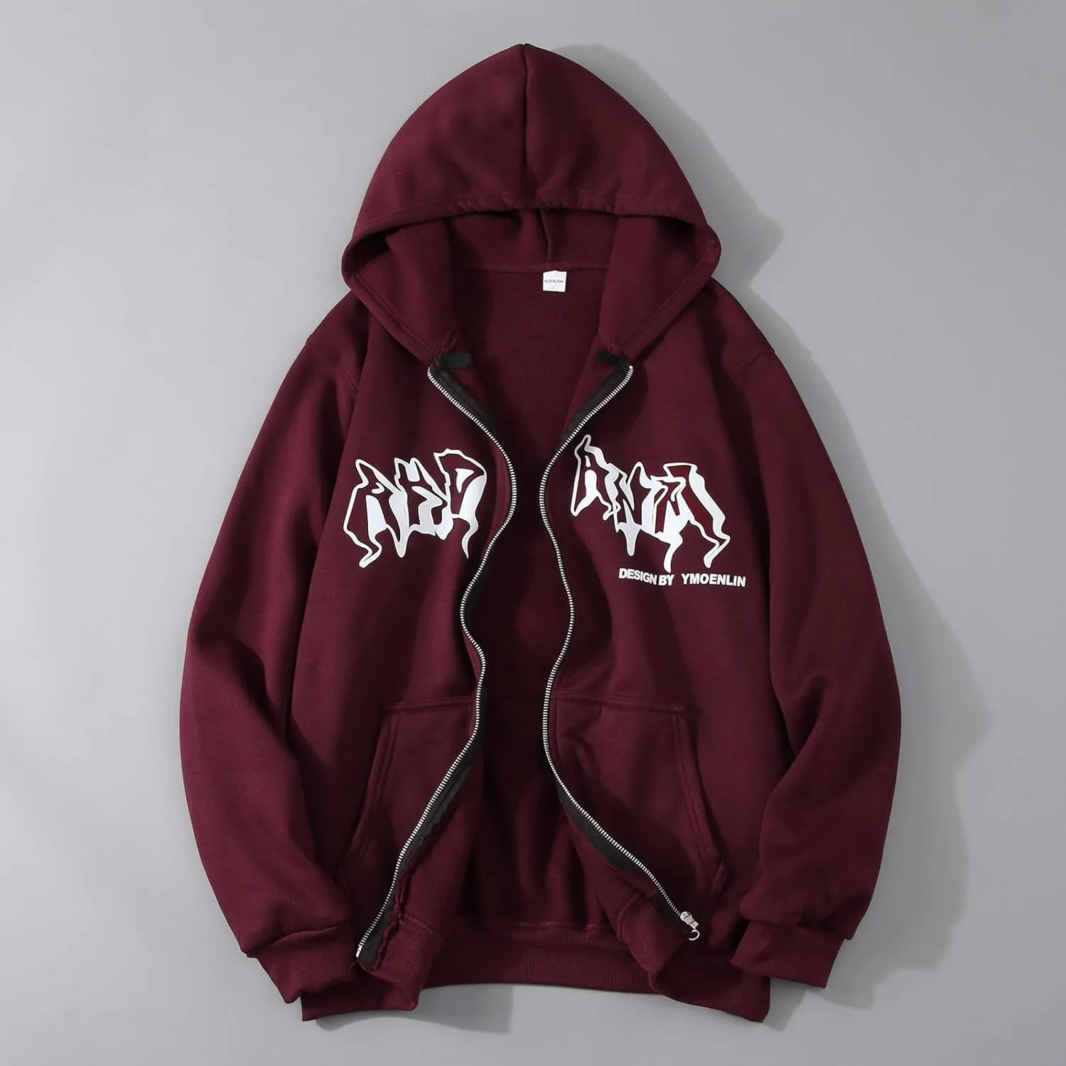 Y2k Sweatshirts for Women Full Zip Up Hooded Jacket Hip Hop Vintage Goth Print Tops Street Fashion Pullovers