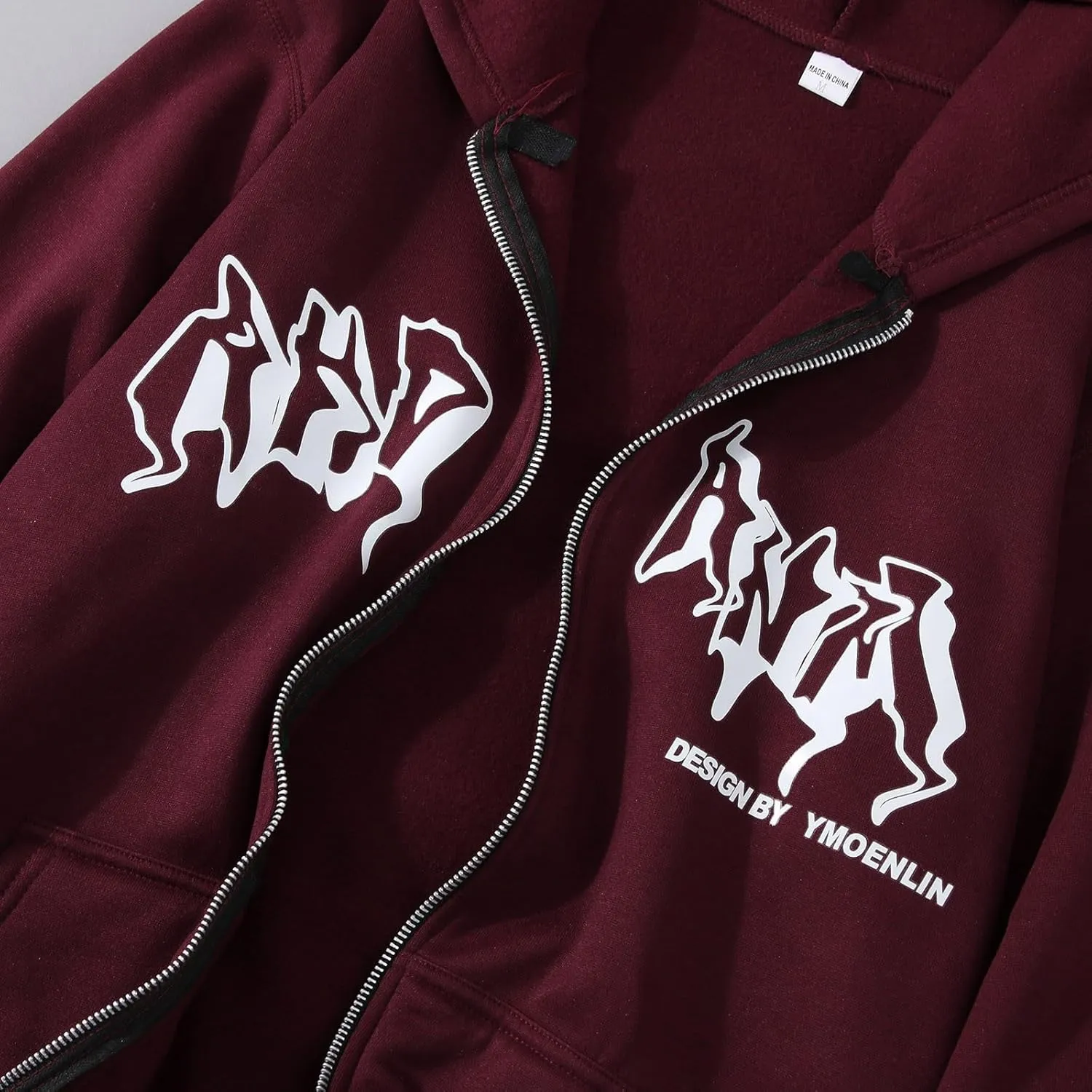 Y2k Sweatshirts for Women Full Zip Up Hooded Jacket Hip Hop Vintage Goth Print Tops Street Fashion Pullovers