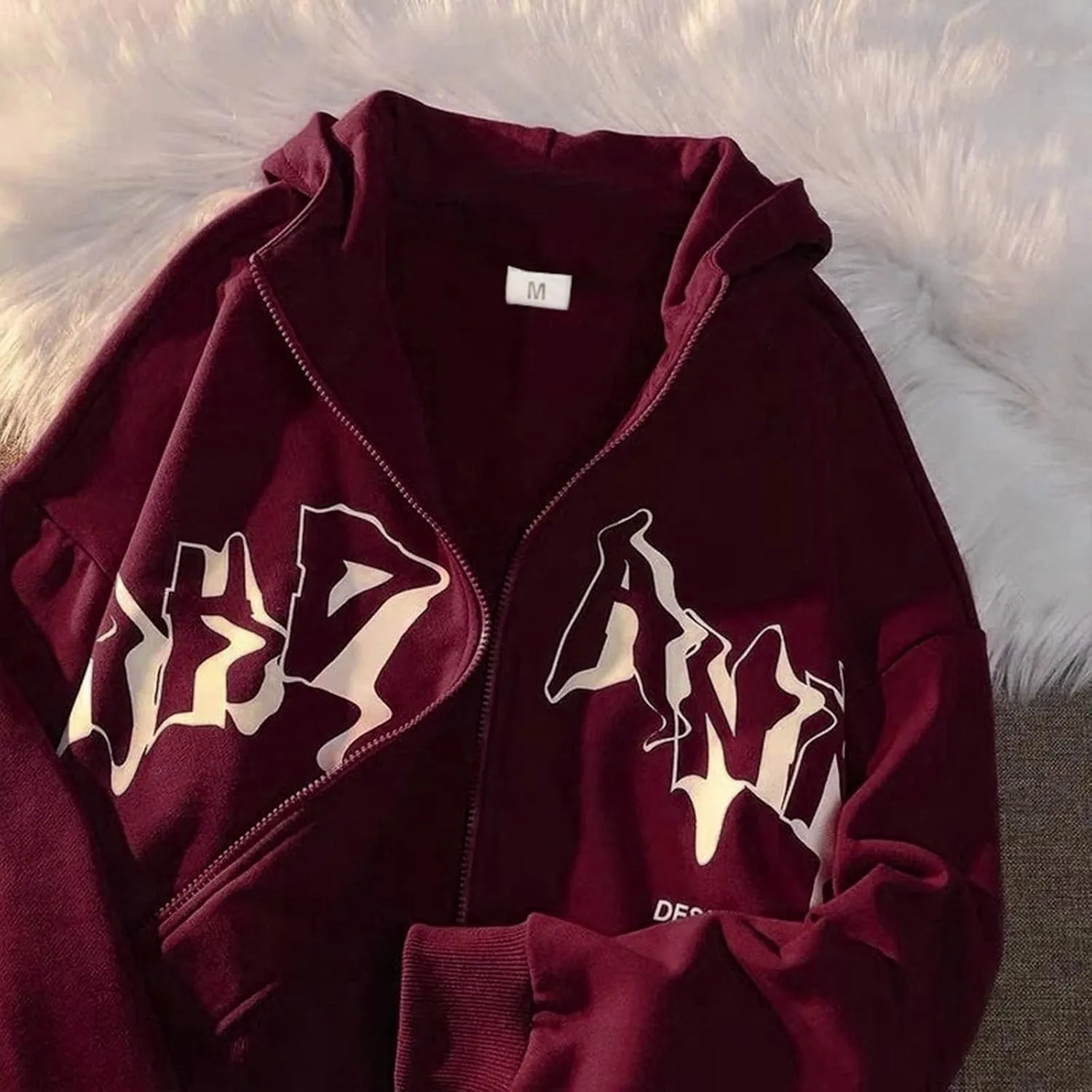 Y2k Sweatshirts for Women Full Zip Up Hooded Jacket Hip Hop Vintage Goth Print Tops Street Fashion Pullovers
