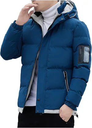 Ymosrh Winter Jackets for Men Zipper Pocket Down Jacket Plus Thickened Coat Jacket Tops Mens Coats and Jackets