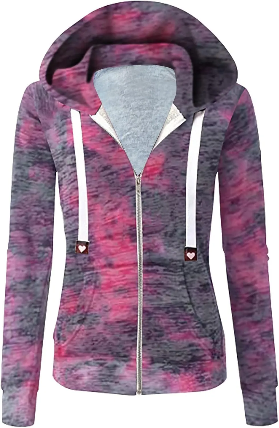 YRAETENM Tie Dye Hoodie for Women Long Sleeve Drawstring Pullover Tops Oversized Hooded Sweatshirts Fall Outfits with Pocket