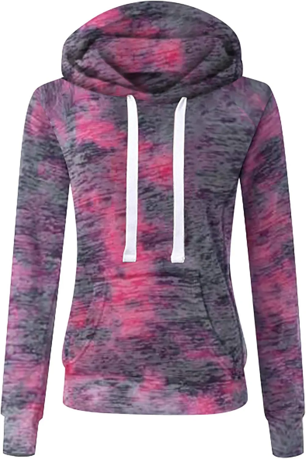 YRAETENM Tie Dye Hoodie for Women Long Sleeve Drawstring Pullover Tops Oversized Hooded Sweatshirts Fall Outfits with Pocket