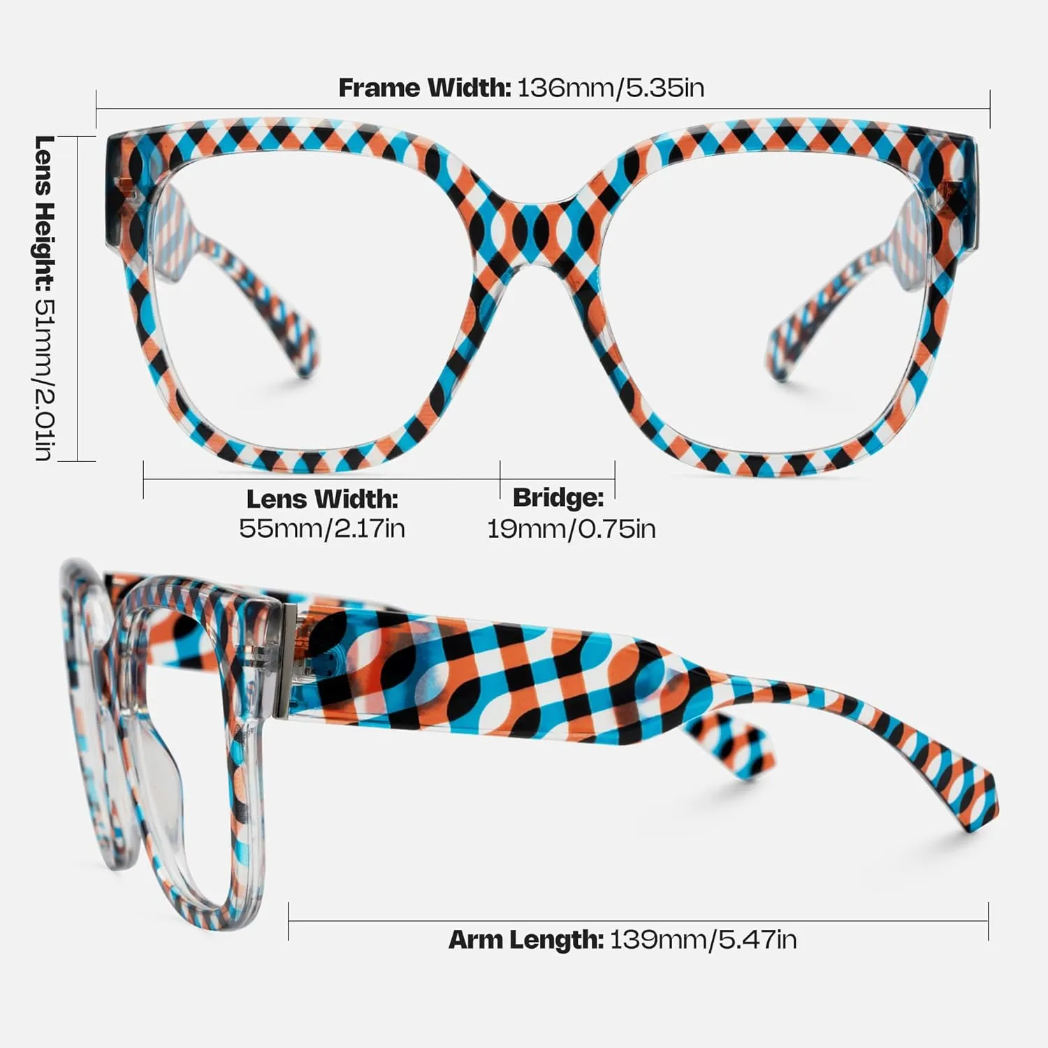 Zeelool Blue Light Blocking Glasses, Square Glasses Frame for Women Eyeglasses with Non-prescription Clear Lenses ZJGP347466