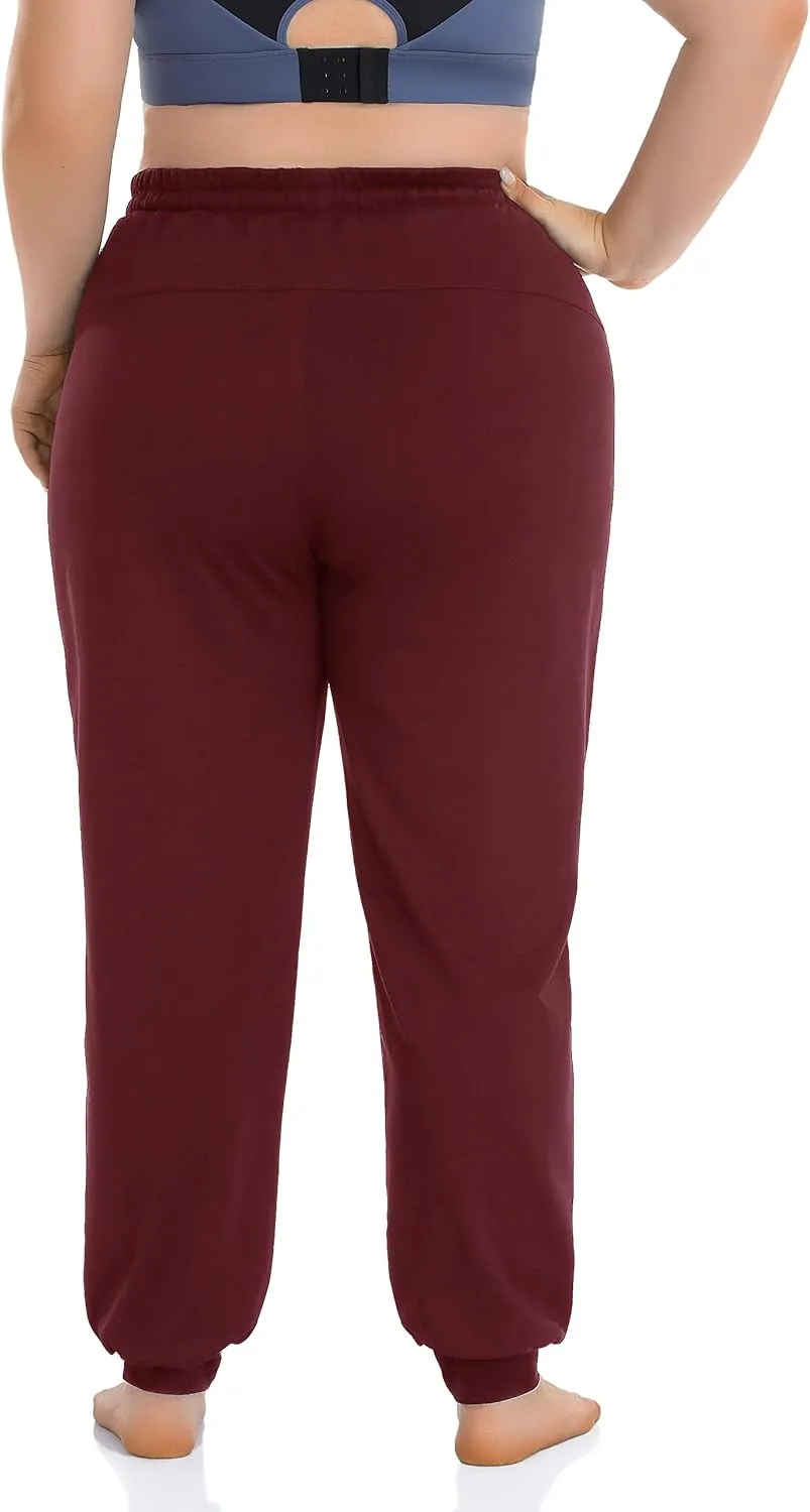 ZERDOCEAN Women's Plus Size Active Sweatpants Tapered Workout Caual Lounge Pants Joggers Pants Zippered Pockets