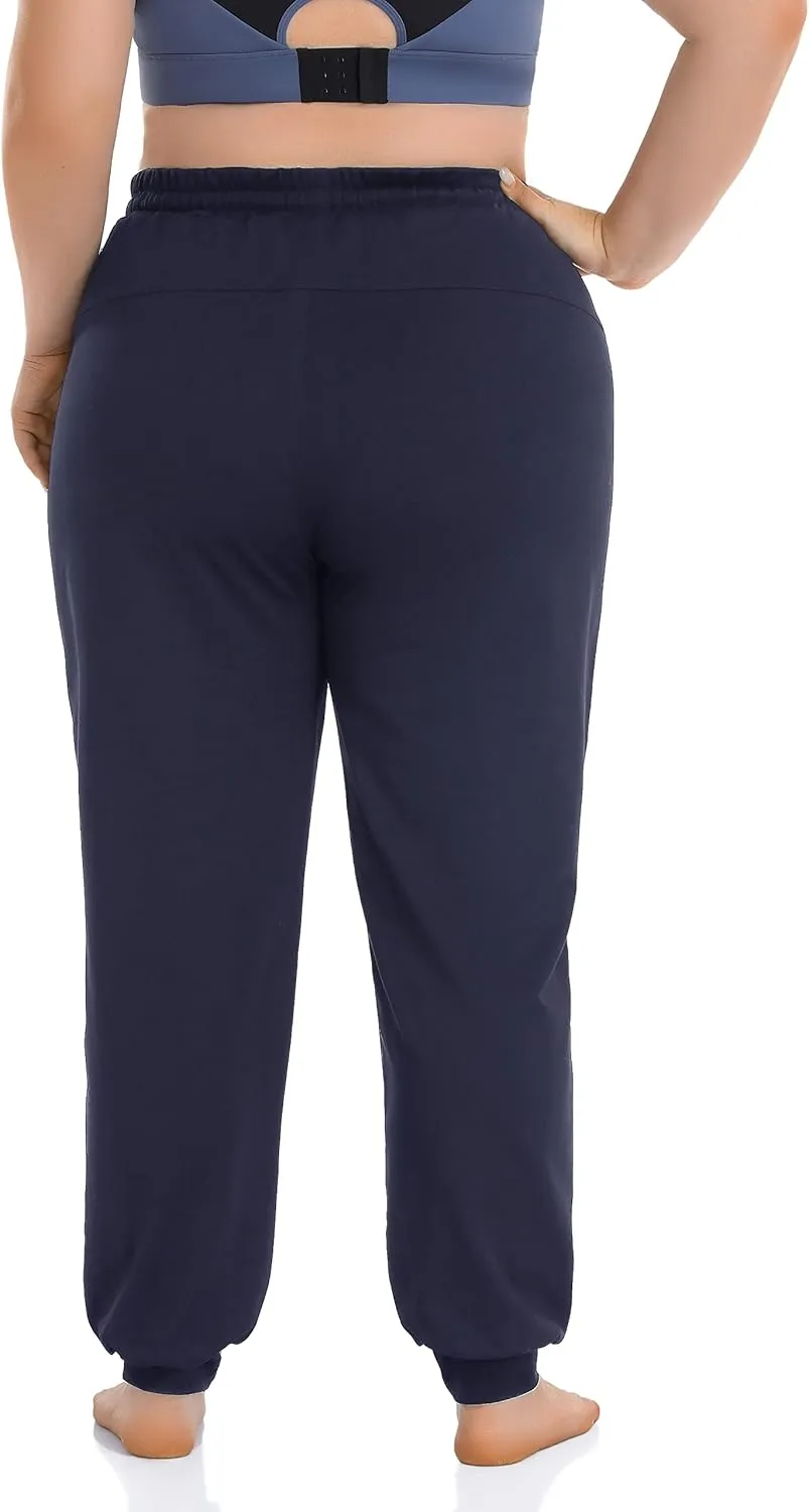 ZERDOCEAN Women's Plus Size Active Sweatpants Tapered Workout Caual Lounge Pants Joggers Pants Zippered Pockets
